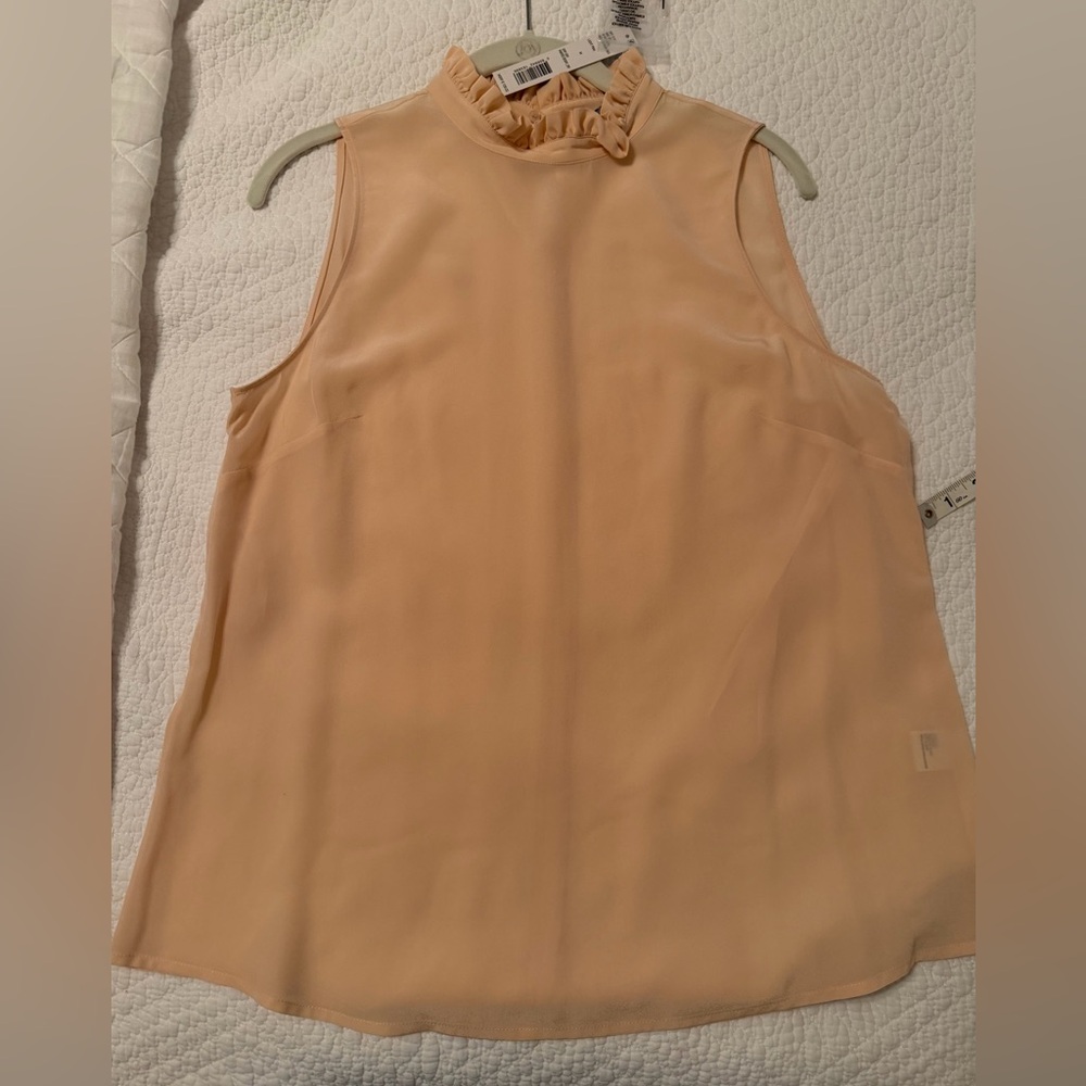 ANTONIO MELANI Ruffled Neck Cream Blouse